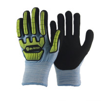 NMSAFETY impact and cut resistant personalized blue winter gloves